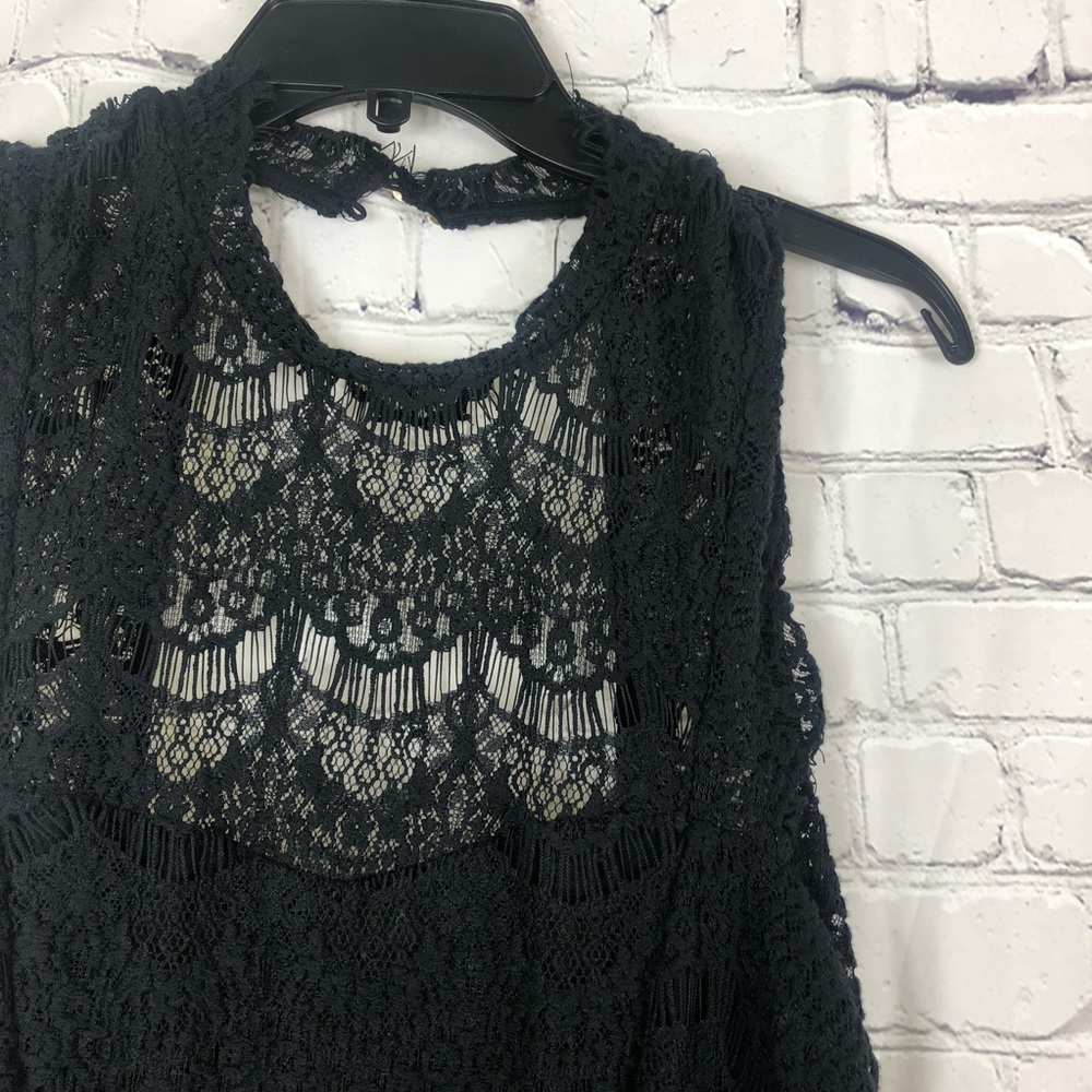 Free People Lace Daydream Bodycon Slip Dress Black - Picture 3 of 6